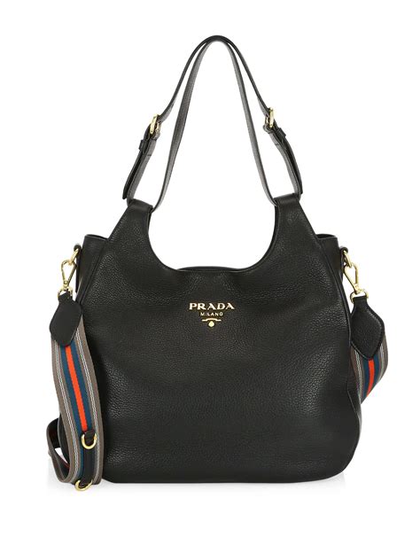 black leather prada purse hobo|prada adjustable shoulder handbags.